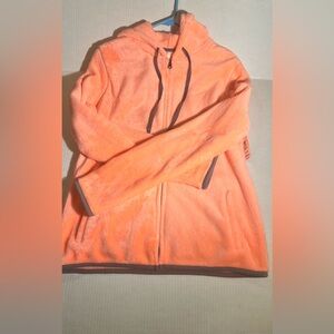 Ladies Fleece Pink Gray Hoodie with Pockets